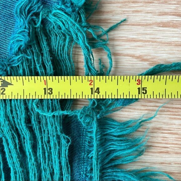 NWT Blank NYC Vintage High-Rise Blue Green Distressed Shorts - Picture 9 of 13